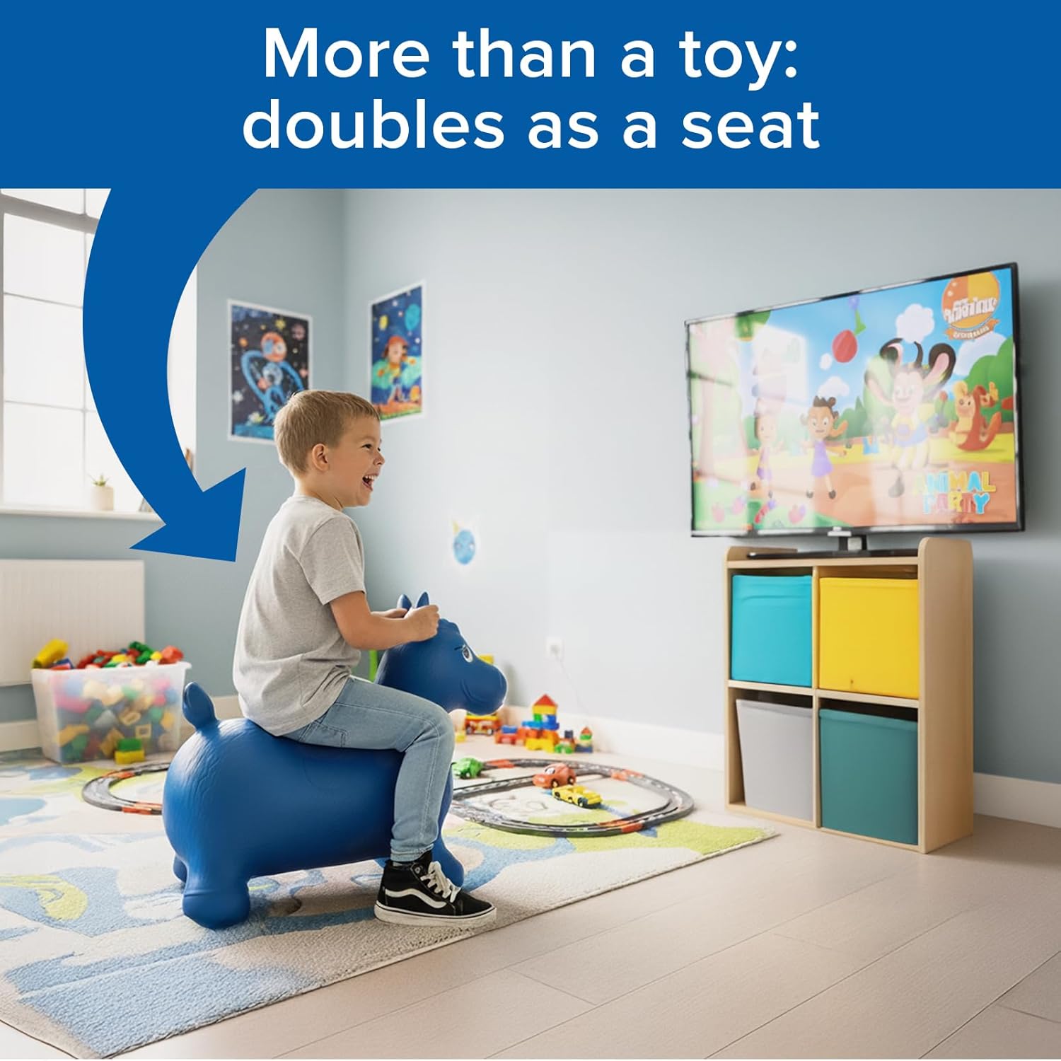 Bouncy Horse - Birthday Gift for 2 Year Old Hopper Horse Inflatable Jumping Animal with Pump (Single)