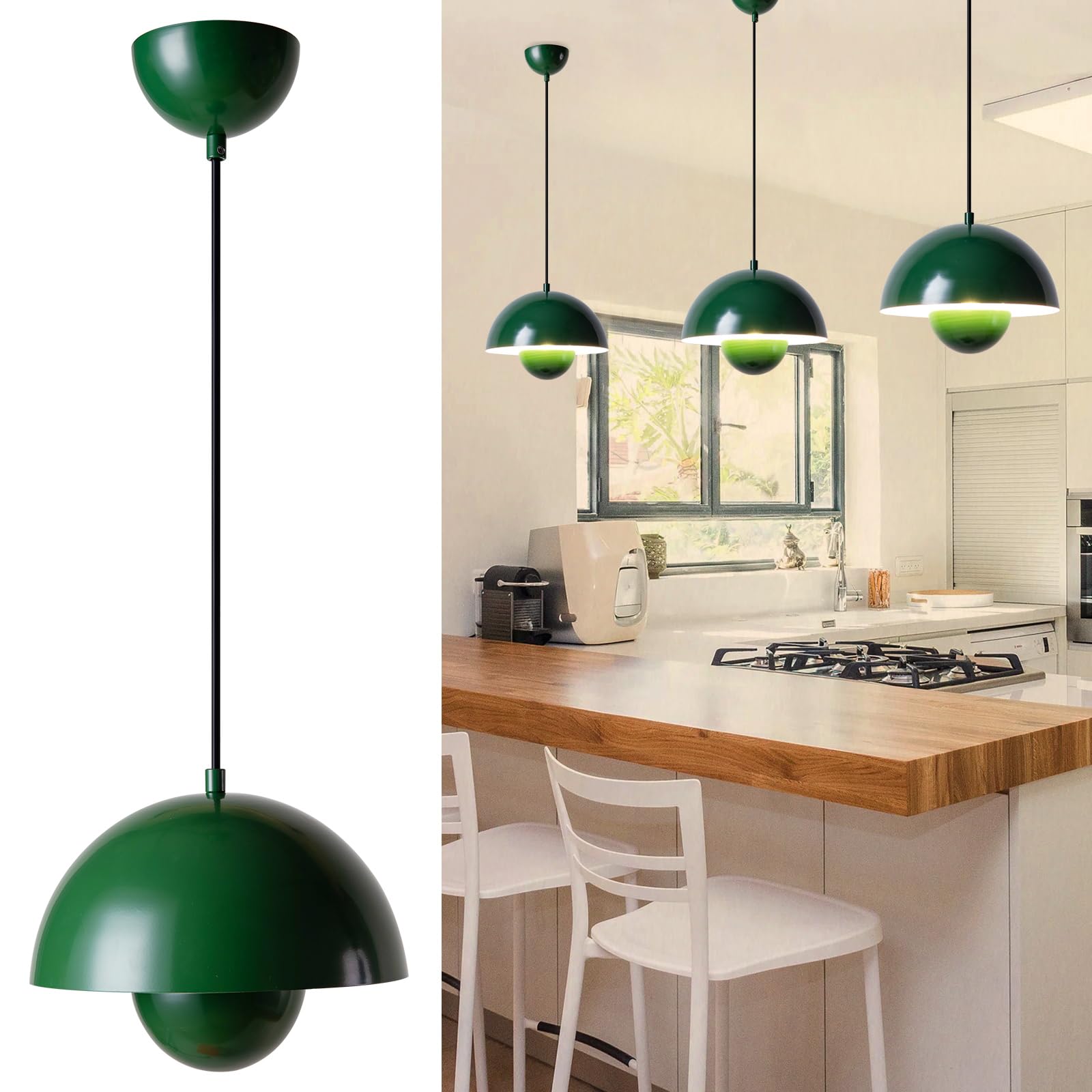 INJAK Modern Pendant Lights Kitchen Island-Flower Pot Ceiling