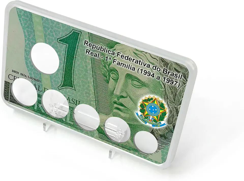 Display Expositor Acrílico para Moedas Colecionáveis Real Primeira Família Aço Inoxidável
