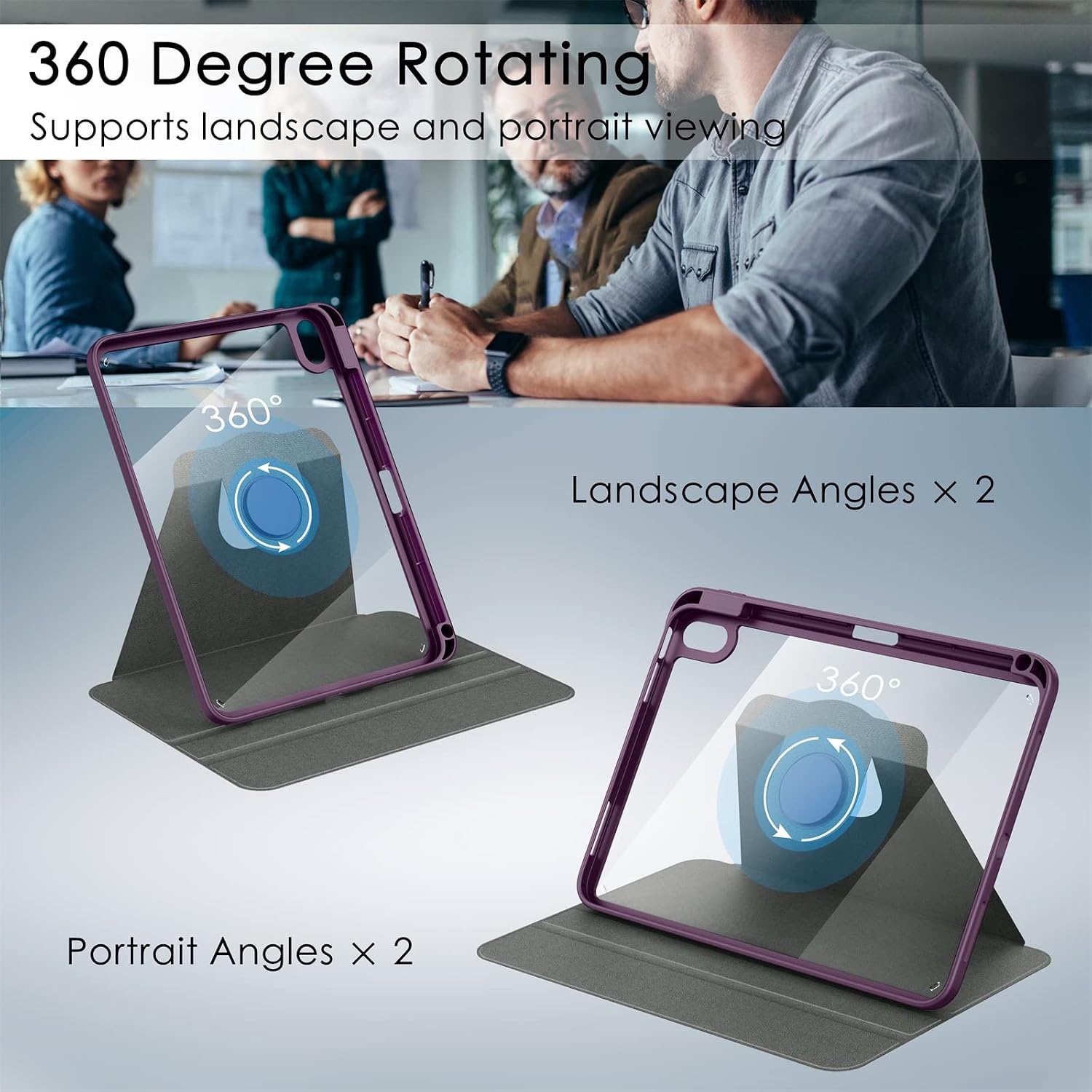 Soke 360 Rotating Case for iPad A16 11 inch/ 10th Gen 10.9", Purple image 4