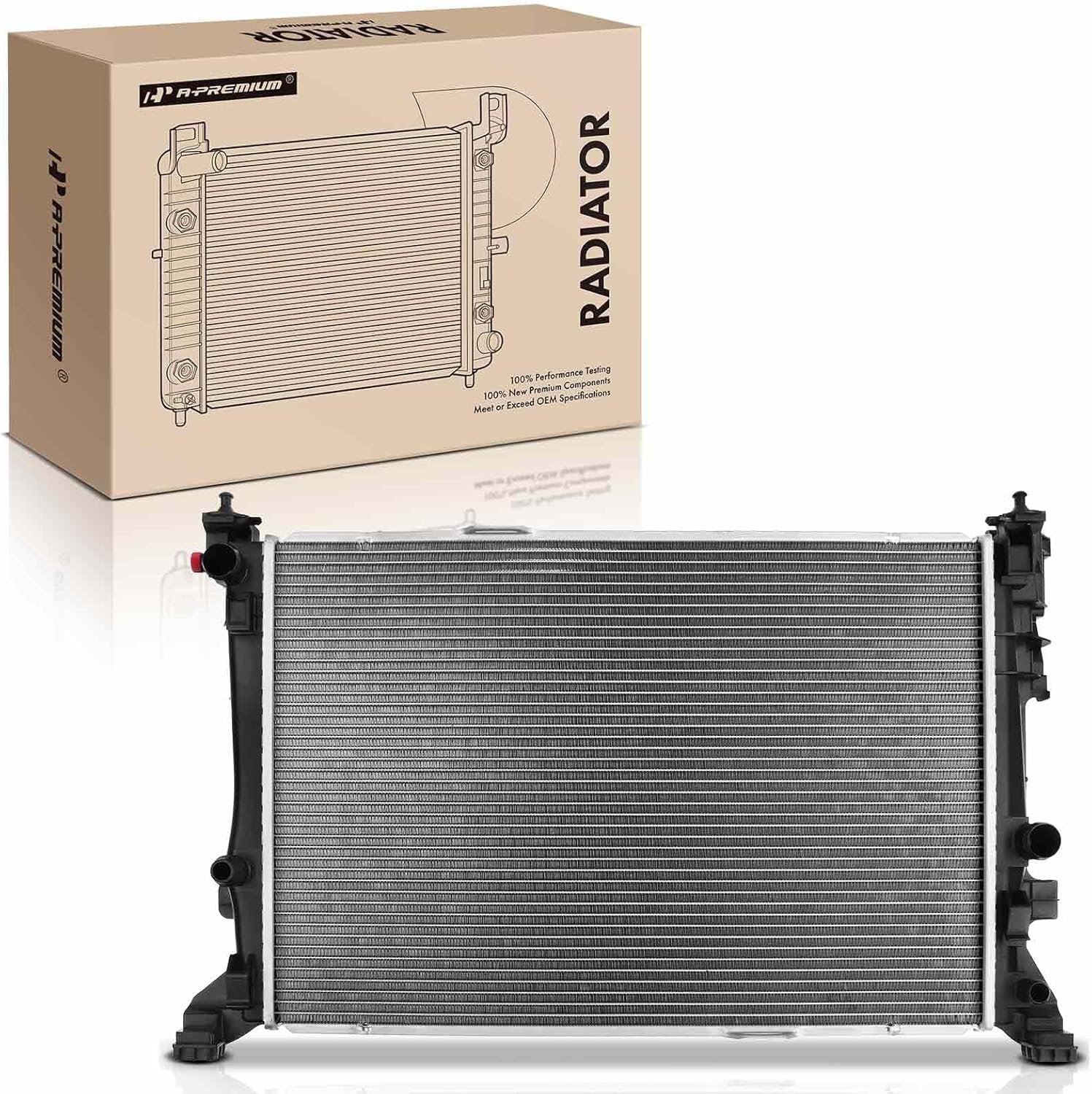 A-Premium Engine Coolant Radiator Assembly Compatible with Mercedes-Benz CLA250 2014-2020, CLA45 AMG 2014-2017, 2.0L