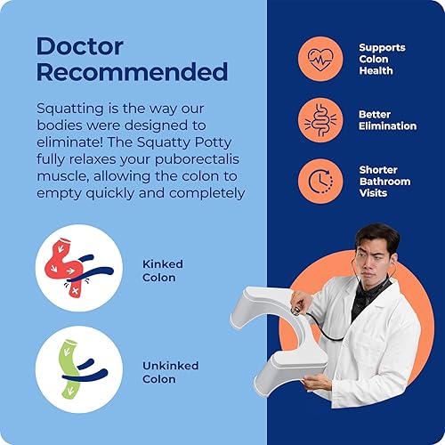 Vista 14 de Squatty Potty Taburete de inodoro original 2.0 base 7", blanco, 1 unidad