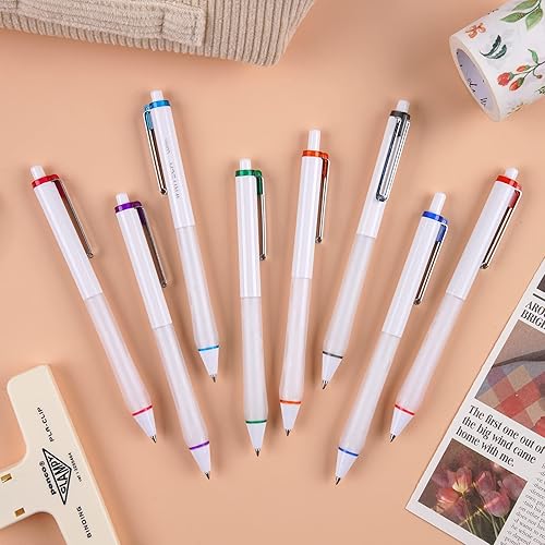 Miniatura 8 de WRITECH Bolígrafos retráctiles de tinta de gel tinta de colores surtidos de 0.028 in, juego de bolígrafos de punta media, escritura suave,