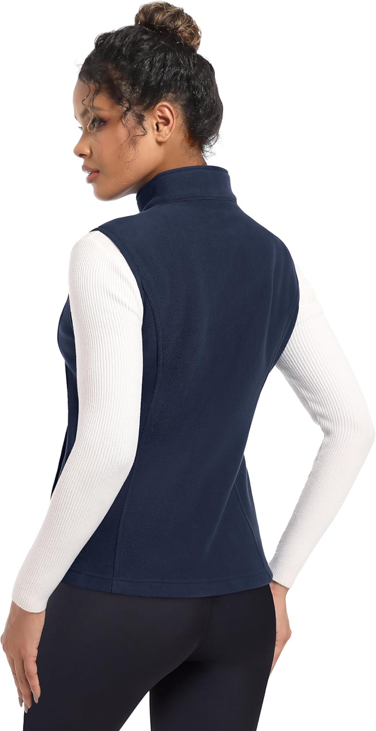 MAGCOMSEN Women's Fleece Vest Outerwear Sleeveless Lightweight Zip Jackets Warm Soft Vests with Zipper Pockets - Image 7