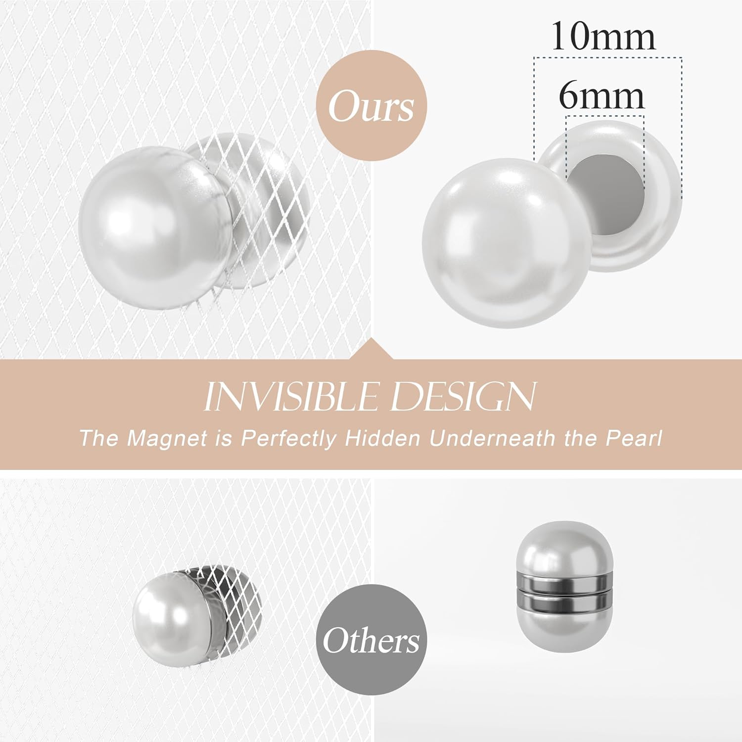 16 Pairs Double Sided Pearl Veil Weights Invisible Secure Veil for Outdoor Weddings, Elegant Gifts for Brides - Image 2