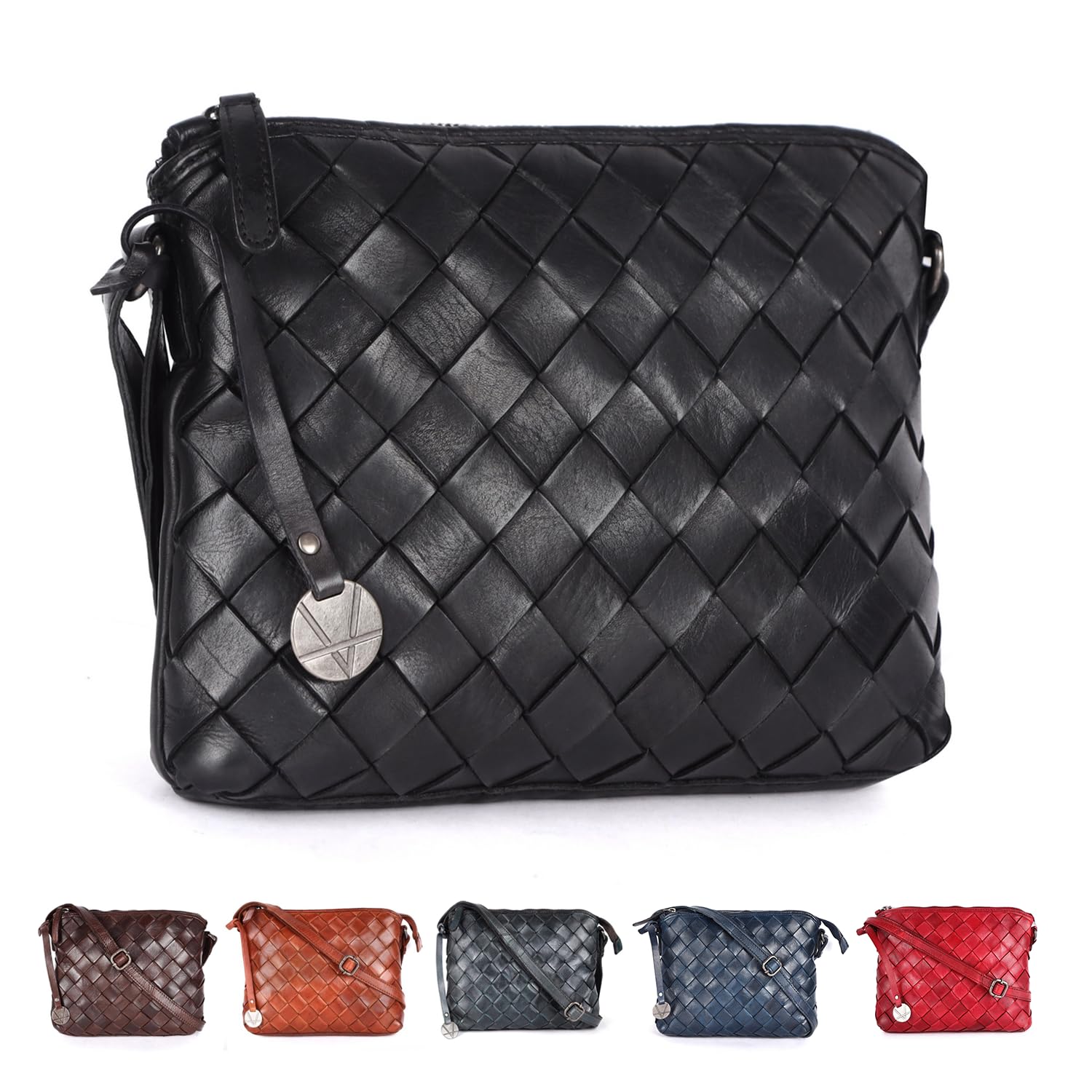 VILENCA HOLLAND Genuine Leather Crossbody Sling Bag for Women - Trendy Casual Office Bag with Adjustable Strap