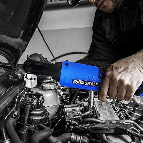 Miniatura 7 de Juego de llaves de trinquete eléctricas inalámbricas, llave de trinquete inalámbrica de 3/8 pulgadas, kit de herramientas de trinquete eléctrico de