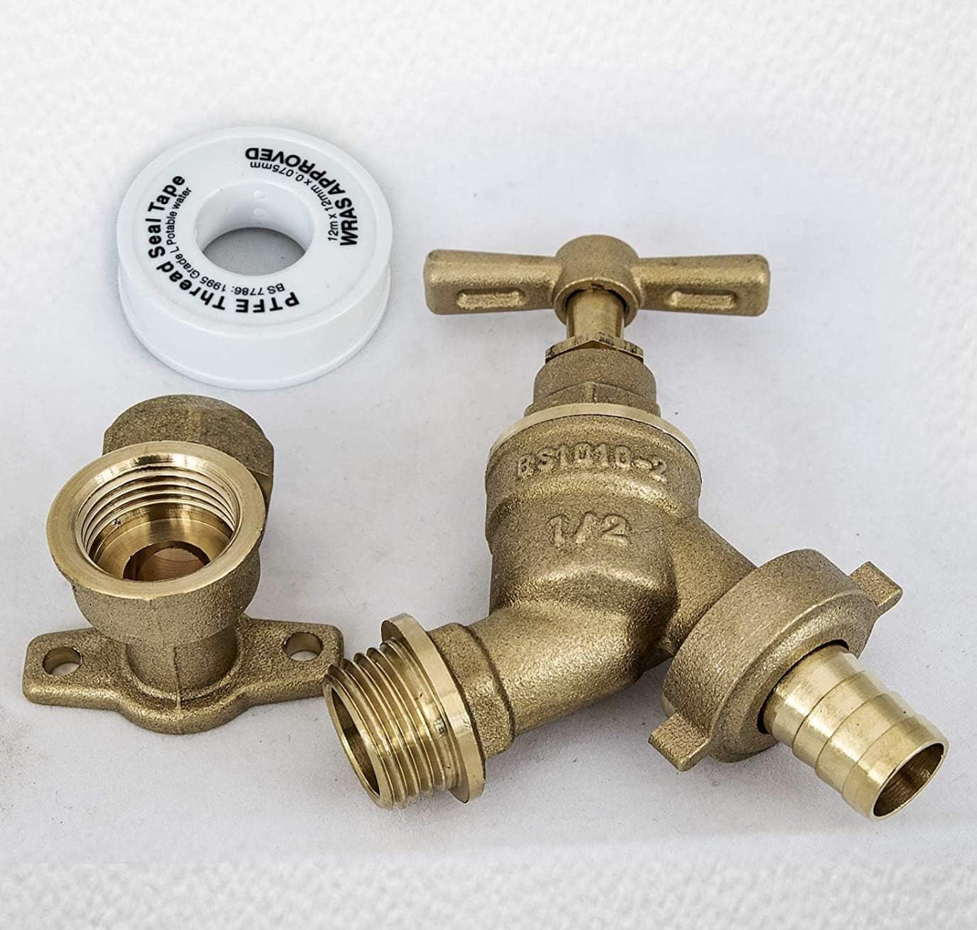 Garden Tap Kit - Outdoor Garden Tap - Brass, Chrome Finish - Contemporary Style - Wall Mount - 15mm (1/2") Pipe Compatible