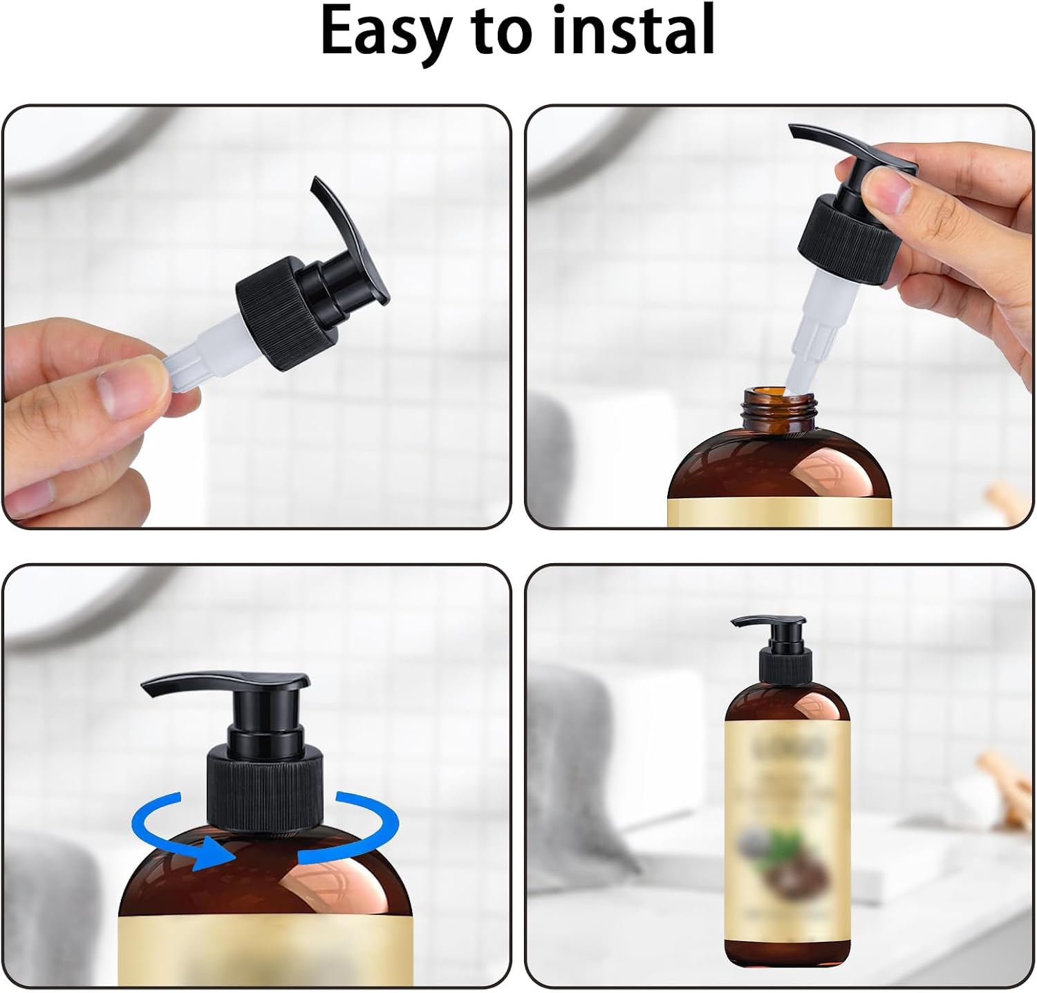 3 Pcs Black Replacement Pump Dispenser Compatible with Heritage Store