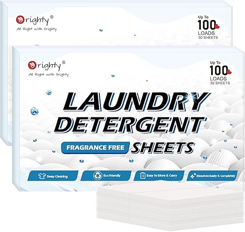 Miniatura 21 de ORIGHTY Hojas de detergente para ropa sucia, (120 cargas), 60 hojas de tiras de detergente para ropa sin fragancia, láminas de detergentes