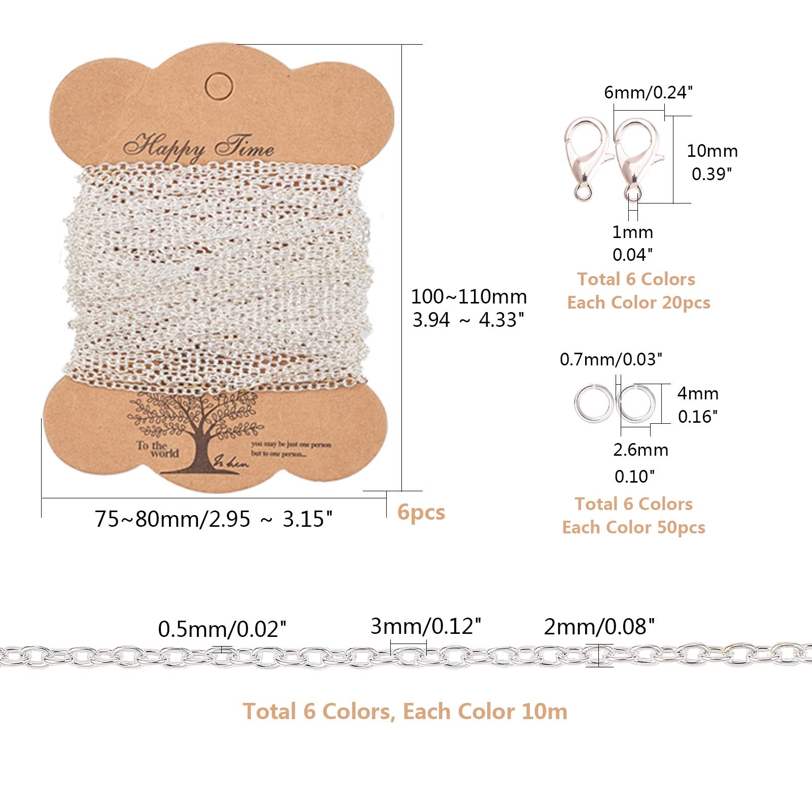 20 Catene Per Gioielli 60cm Con Chiusura Aragosta | Oro Fai Da Te Per Collane E Braccialetti - Foto 4