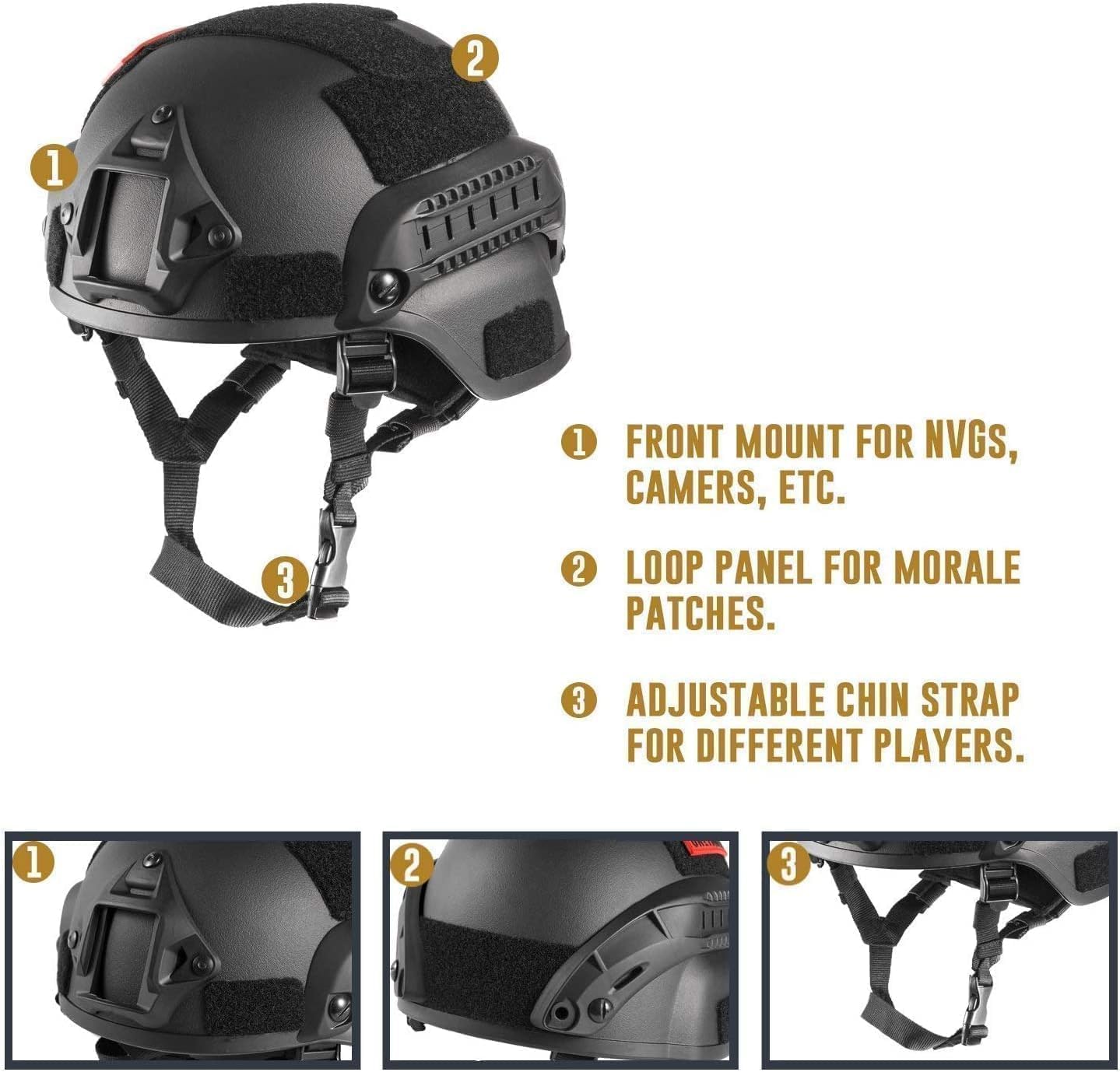 MICH Airsoft Helmet andMaskwith Detachable Anti-Fog Goggles Protective Full Face Tactical Mask,AdjustableTactical Vest Outdoor Ultra-Light Breathable Training Airsoft Vest Kit