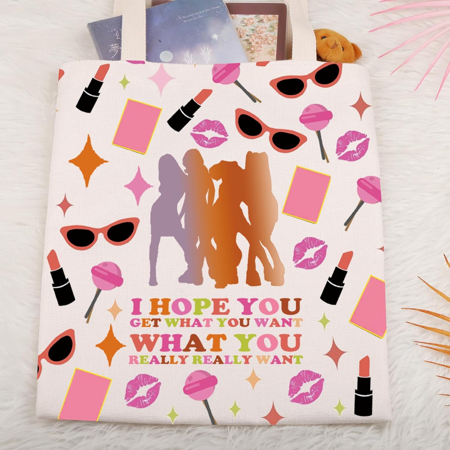 Gzrlyf Spiice Girls Makeup Bag The Spiice Girls Music Inspired Canvas Gifts For Women Wannabe Zipper Pouch (I HOPE YOU tote) - Image 2