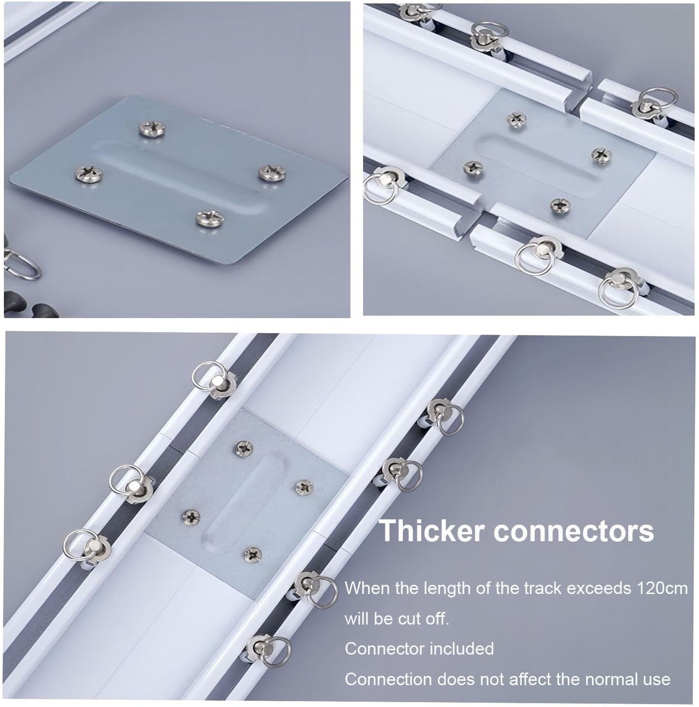 Heavy Duty Double Track Aluminum Curtain Rods - Ceiling Mounted Room Divider for Living Room & Bedroom, 2.1m/6.9ft, Durable, Stylish, Adjustable, Easy Install (B 1.5m/4.9ft)