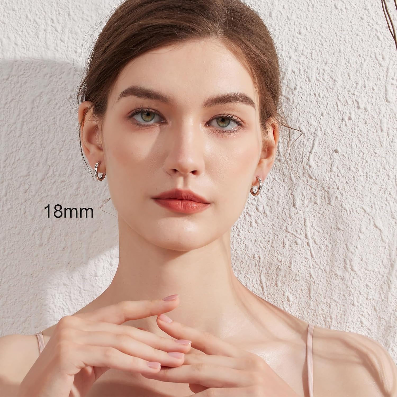 18K White Gold/Gold Plated Hoop Earrings with 925 Sterling Silver Ear Post for Men Women, Hypoallergenic and Nickel Free, Ideal For Sensitive Ears,Size 18-21-25mm - Image 8