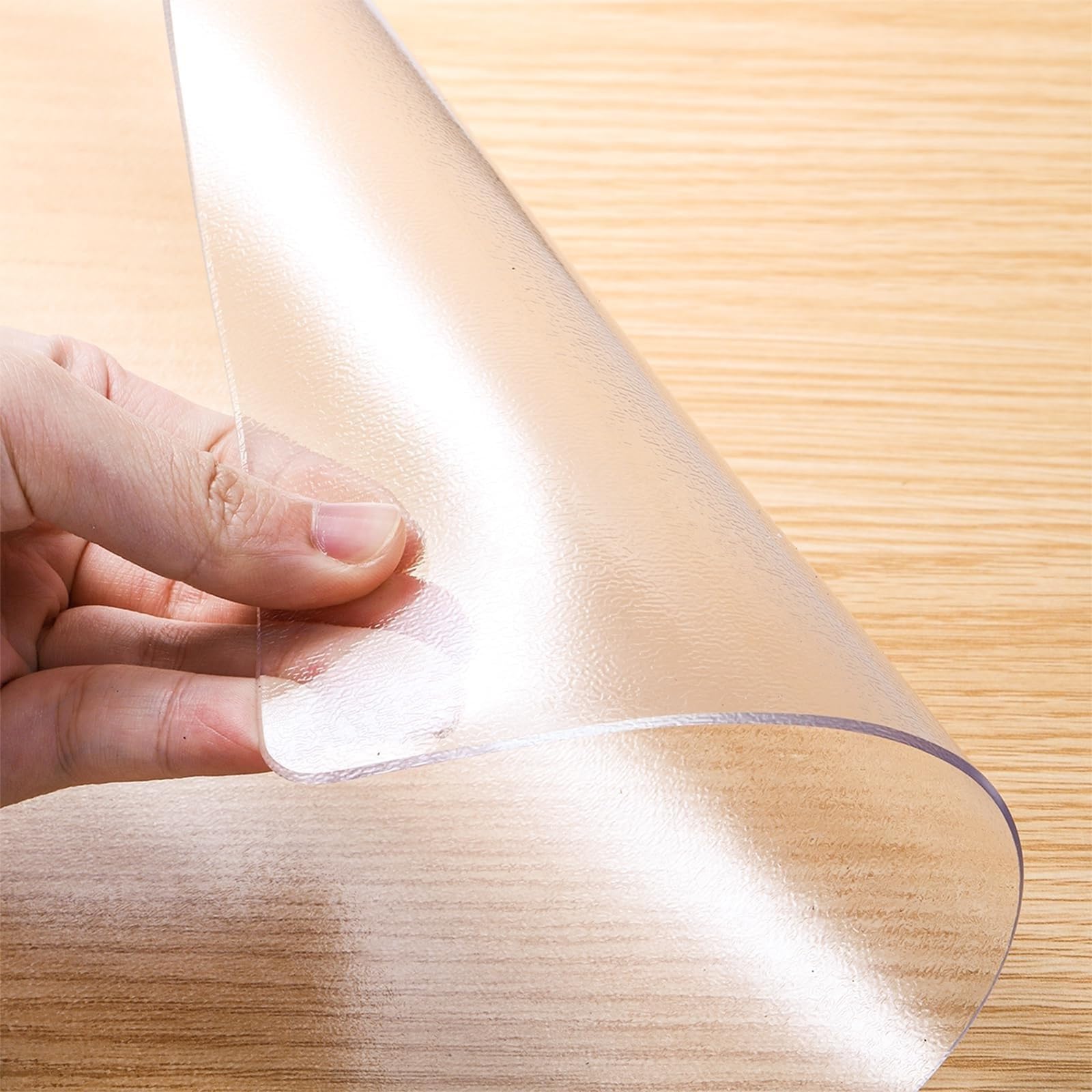 Sottomano da scrivania trasparente satinato, 1,5 mm, in vinile, per ufficio, vanità e comodini, 70 x 110 cm, elegante superficie antiscivolo per uso domestico e ufficio