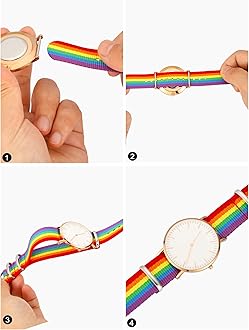 meekoo 10 Pieces Nylon Watch Strap Military Replacement Watch Band with Stainless Steel Buckle for Men and Women's Band Replacing, 18 mm(Classic Colors)