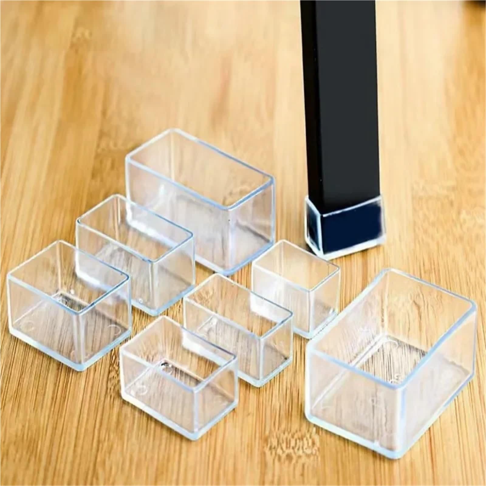 Tappini Per Sedie 16/8/4PCS Silicone Gamba della Sedia Pad Rotondo Quadrato Mobili Tavolo Tappo Estremità IN PVC Silenzioso Anti-scivolo Tappo(30x60mm,16 pcs)