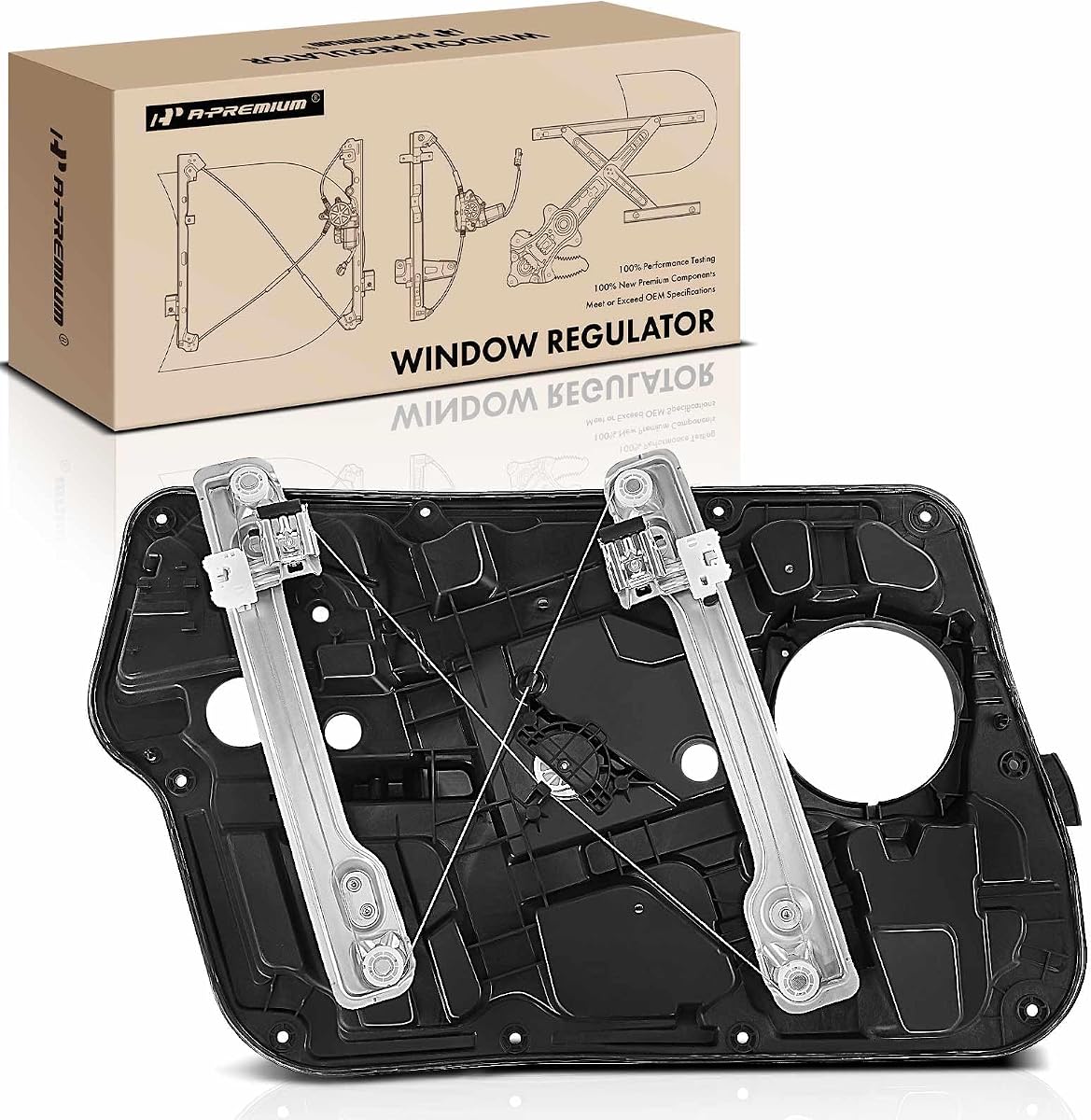 A-Premium Front Passenger Side Power Window Regulator with Motor (2-Pin) | Compatible with Hyundai Sonata 2011 2012 2013 2014