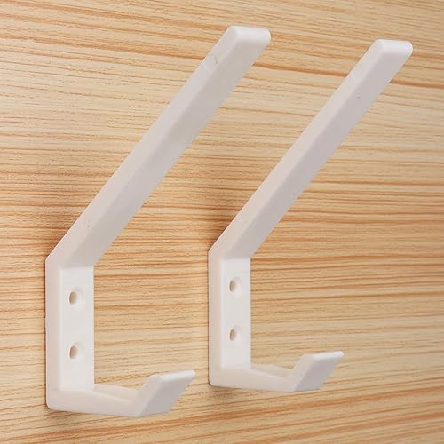 2 soportes para casco, ganchos colgantes de plástico, colgadores montados en la pared, sombrero, guante, zapato, ropa, perchero, color blanco