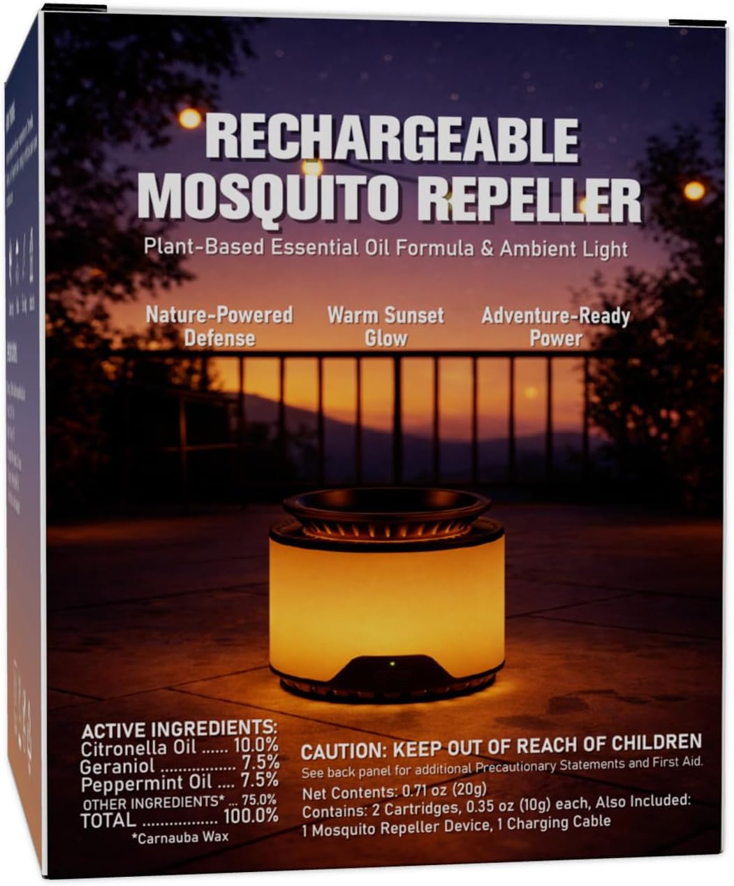 Rechargeable Mosquito Repeller – Fan-Powered, Plant-Based Cartridge Diffuser with 1500mAh Battery, Includes 2 Refills, Model Ardito_MO2 - 5