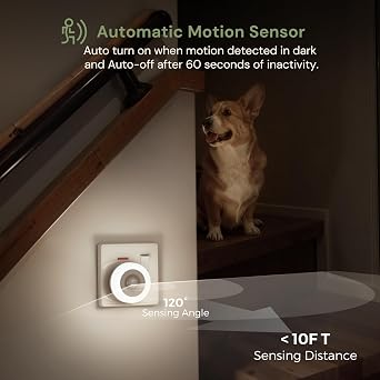 LOHAS-LED Motion Sensor Night Light, Auto On/Off, 6000K, Hallway, 2 Pack