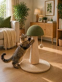 Pureza Yeşil Mantar Tasarımlı Kedi Tırmalama ve Oy