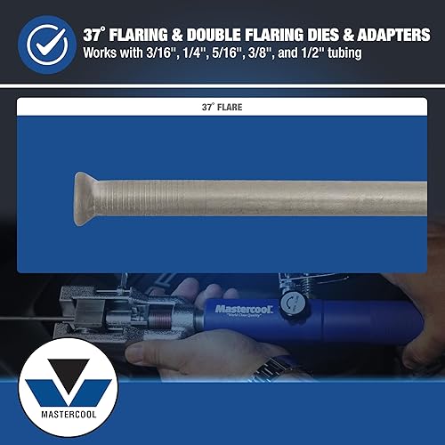 Miniatura 4 de Mastercool 72480 Hydraulic an Flaring Tool Kit – 37° & 37° Double Flares for an Fittings, Aviation & Specialty Automotive – Works with Steel & Light