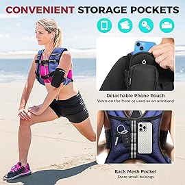 BAGAIL Weighted Vest, 5lb/8lb/10lb/12lb/15lb/20lb/25lb/30lb Weight Vest for Walking & Weight Loss, Reflective Rucking Vest with Phone Pouch for Women & Men, Home Gym & Outdoor Training