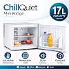 bar@drinkstuff ChillQuiet 17L Mini Fridge White – Lockable Countertop Mini Bar Fridge, Quiet Thermoelectric Cooling (38dB), Bedroom Office Hotel Drinks Cooler [Energy Class G]