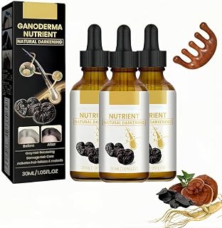 Satinox Black Shouwu Nourishing Serum, Natural Anti-Greying Hair Darkening Ganoderma Polygonum Serum, Make Hair Thicker, Strengthen Damaged Hair Care (3 Pcs)