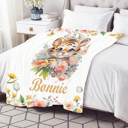 Miniatura 7 de Manta personalizada con nombre de tigre, manta de franela personalizada con nombre, para niños, perros y gatos, regalo de 30 x 40 pulgadas, XS para
