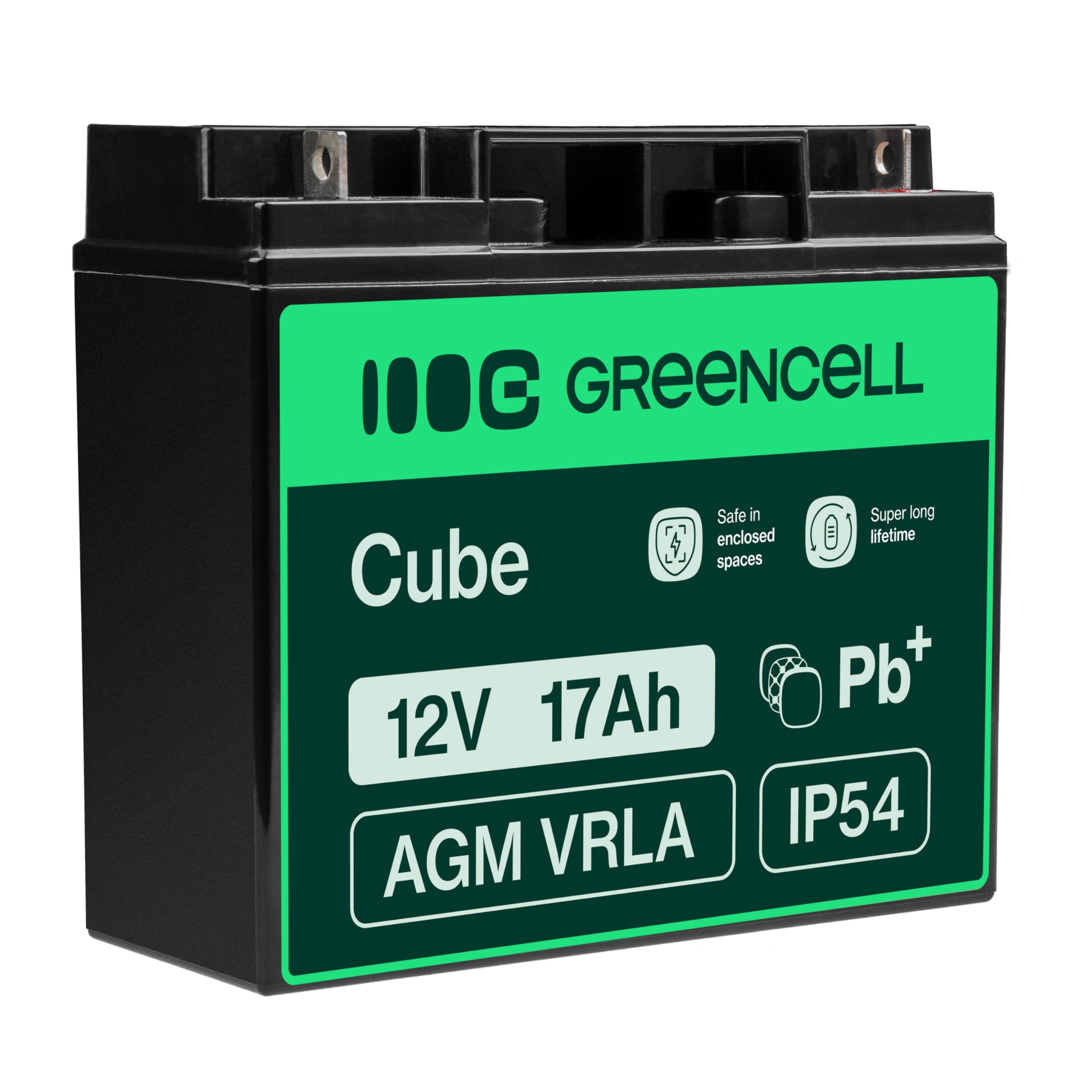 Green Cell AGM Batterie 12V 17Ah Vlies Wartungsfrei Bleiakku