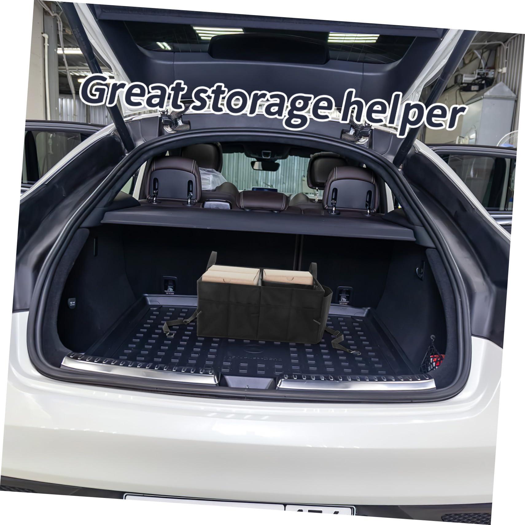 Organizer Baule Auto Multi-scomparto in Poliestere Maniglie Rinforzate e Scomparti Divisi per Riporre Bagagli e Organizzatore Veicolo