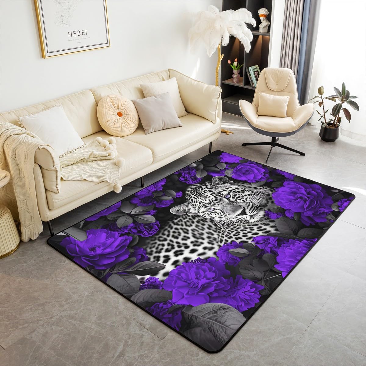Amazon.com: 3D Cheetah Carpet 5x7 Purple Rose Leopard Print Area
