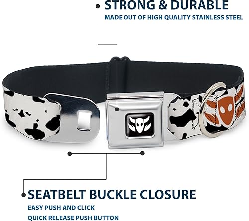 Miniatura 4 de Hebilla de cinturón de seguridad para perro Toy Story Woody Bounding Cowboy Bull Vaca blanco negro marrón 13 a 18 pulgadas 1.5 pulgadas de ancho