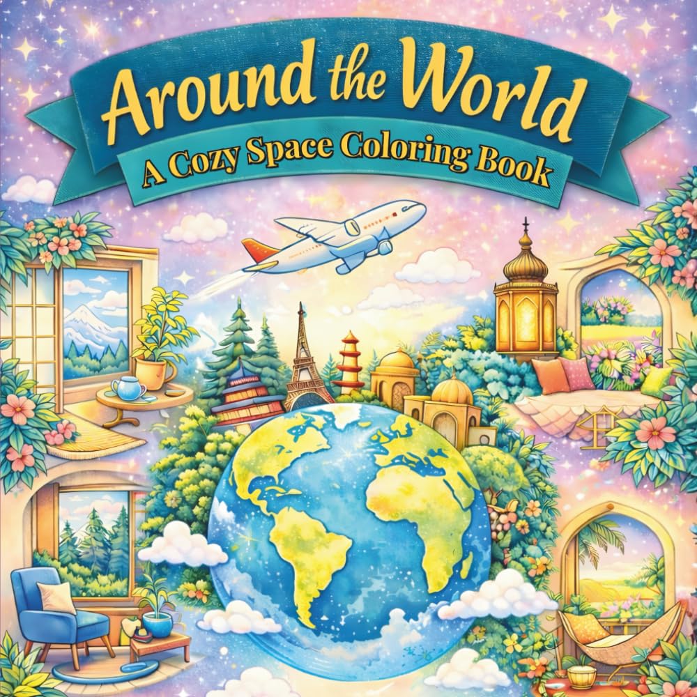 Around the World – A Cozy Space Coloring Book: Peaceful Interiors & Relaxing Home Scenes to Color and Enjoy – Discover a Cozy Little Corner from Every Continent
