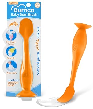 Bumco Baby Bum Brush - Flexible Diaper Cream Spatula Applicator Orange