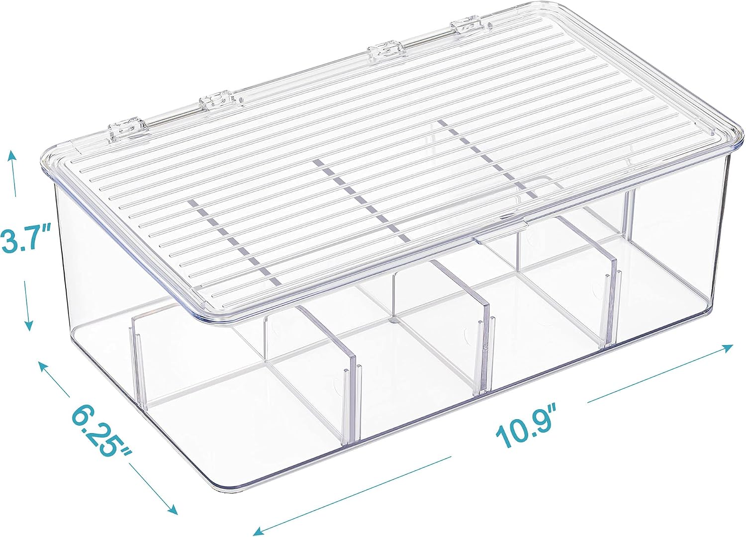 2 Pack Stackable Tea Bag Organizer, Vtopmart Plastic Tea Storage Box for Kitchen Pantry Cabinets and Countertops, Holder for Tea Bags, Coffee, Sugar Packets, Small Packets