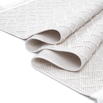 Aden Yonca Dokuma Halı | Makinede Yıkanabilir | Modern Halı | Krem | 20 x 20 cm | YNC01