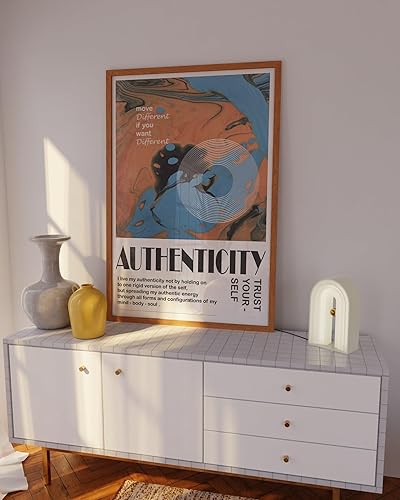 Miniatura 4 de Authenticity inspired 70s retro poster print for dorm decor featuring a psychedelic gradient design suitable for bedroom, living room, or home