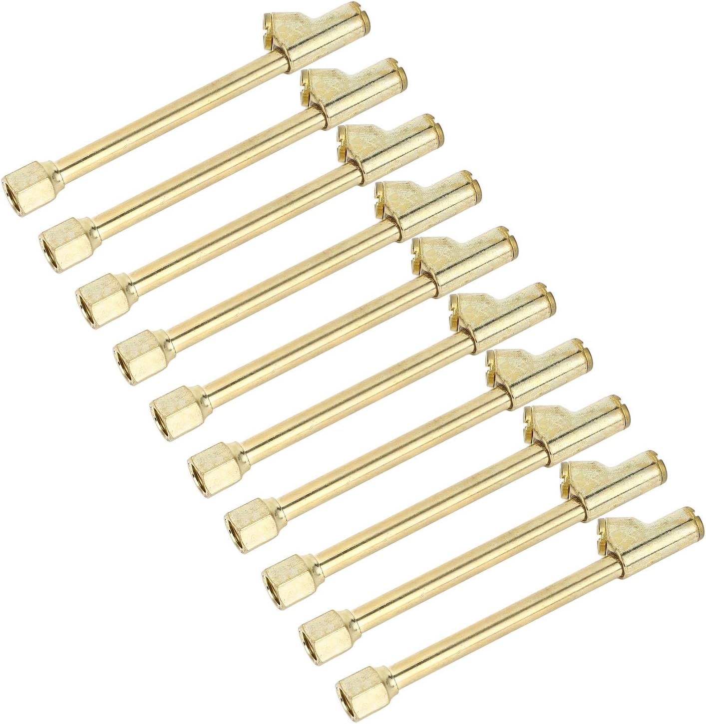 PCL Head Chuck Tire Valve, 10 Set 1/4 FNPT for Cars, Motorcycles, Cycles, Electric Scooters, Hoverboards, Travel, Home