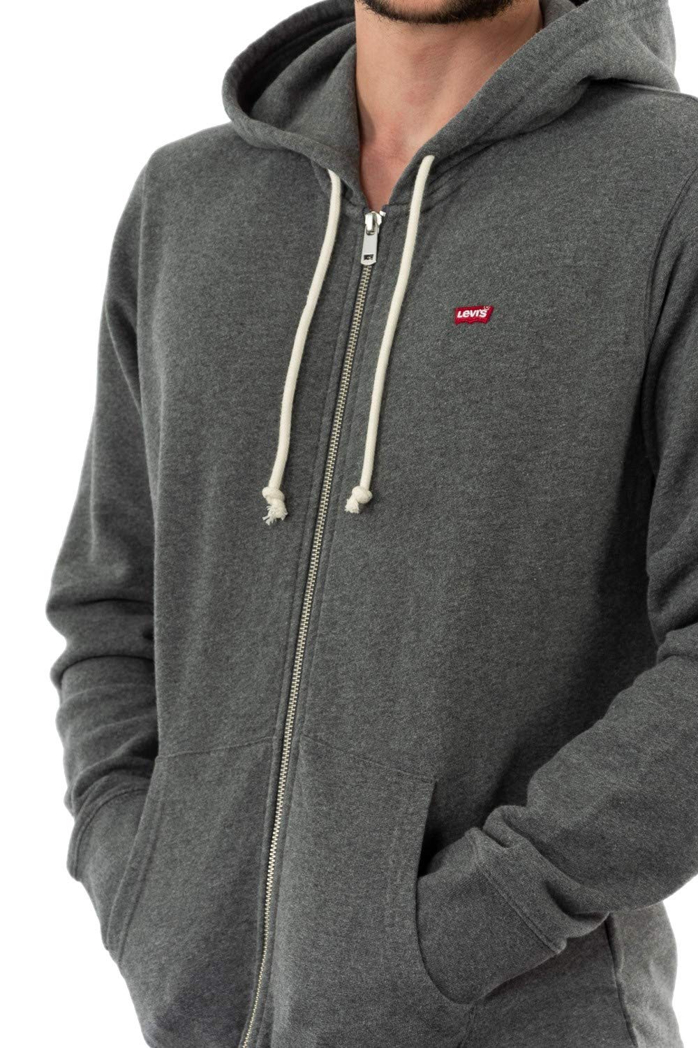 Levi's Mężczyźni Zip Up Sweatshirt, Charcoal Heather XX, XL