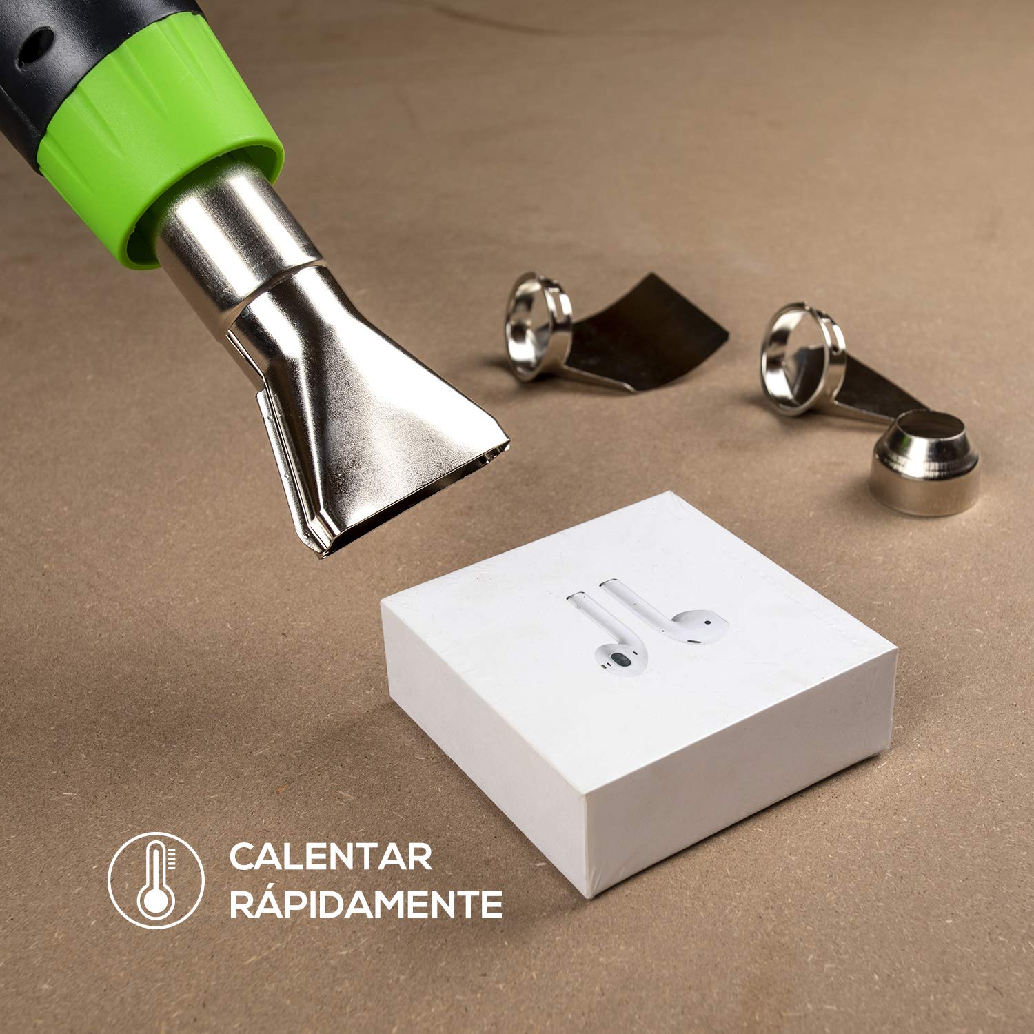 GALAX PRO Pistola de Aire Caliente, 2000W Dos Niveles de Temperaturay Tlujo de Aire Ajustables (Ⅰ: 350 ℃ 250L / min, Ⅱ: 550 ℃ 500L / min) con 4 Boquillas, Doble Protección
