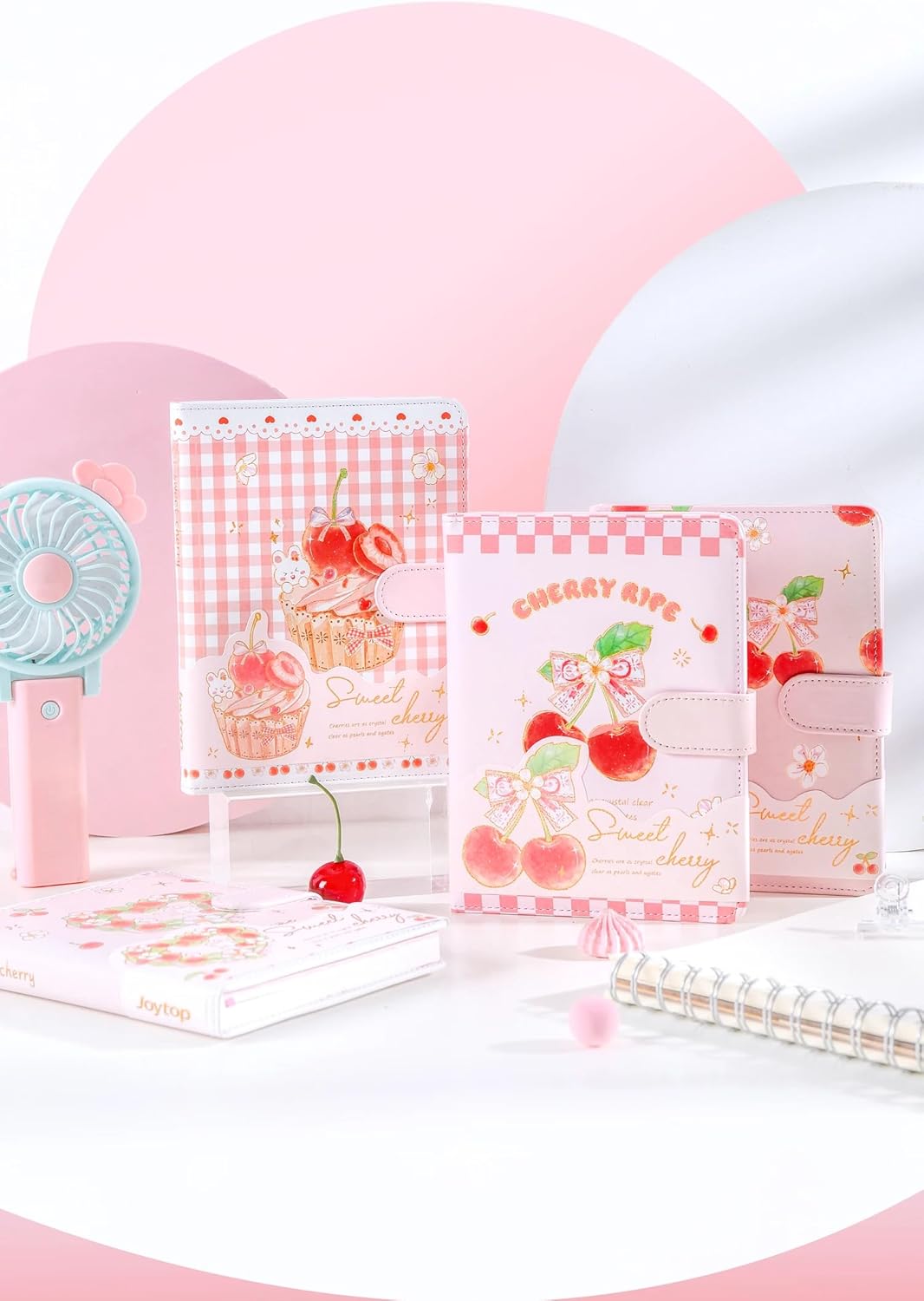 KetA Kawaii Cherry Journal Notebook, Cute Cherry Journal with Colored Pages, A5, 4.8 x 6.6 inches (12.4 x 16.8 cm), Premium Quality Paper