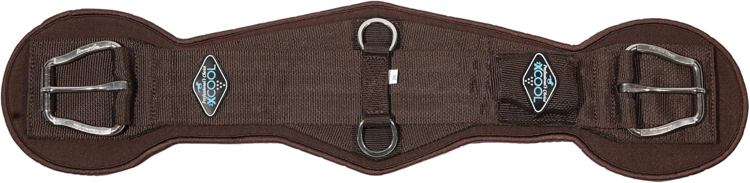 Professional's Choice 2XCOOL Cinch | Cooling Minerals Infused in Liner | V-Shaped Design for Pressure Distribution | Extra Padding to Prevent Pinching | Honeycomb Silicone Soft Grip | 36” Chocolate