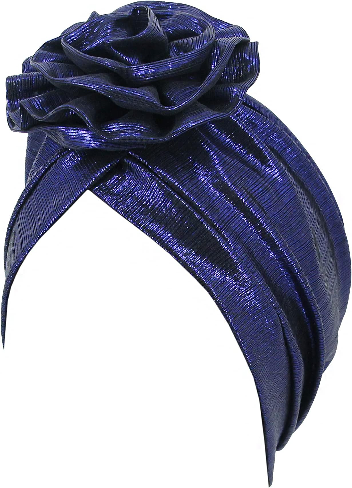 African Stain Turban Hat Pre-Tied Knot Headwrap Hairwear Bonnet Cap for Women, Army Green African Flower, One Size