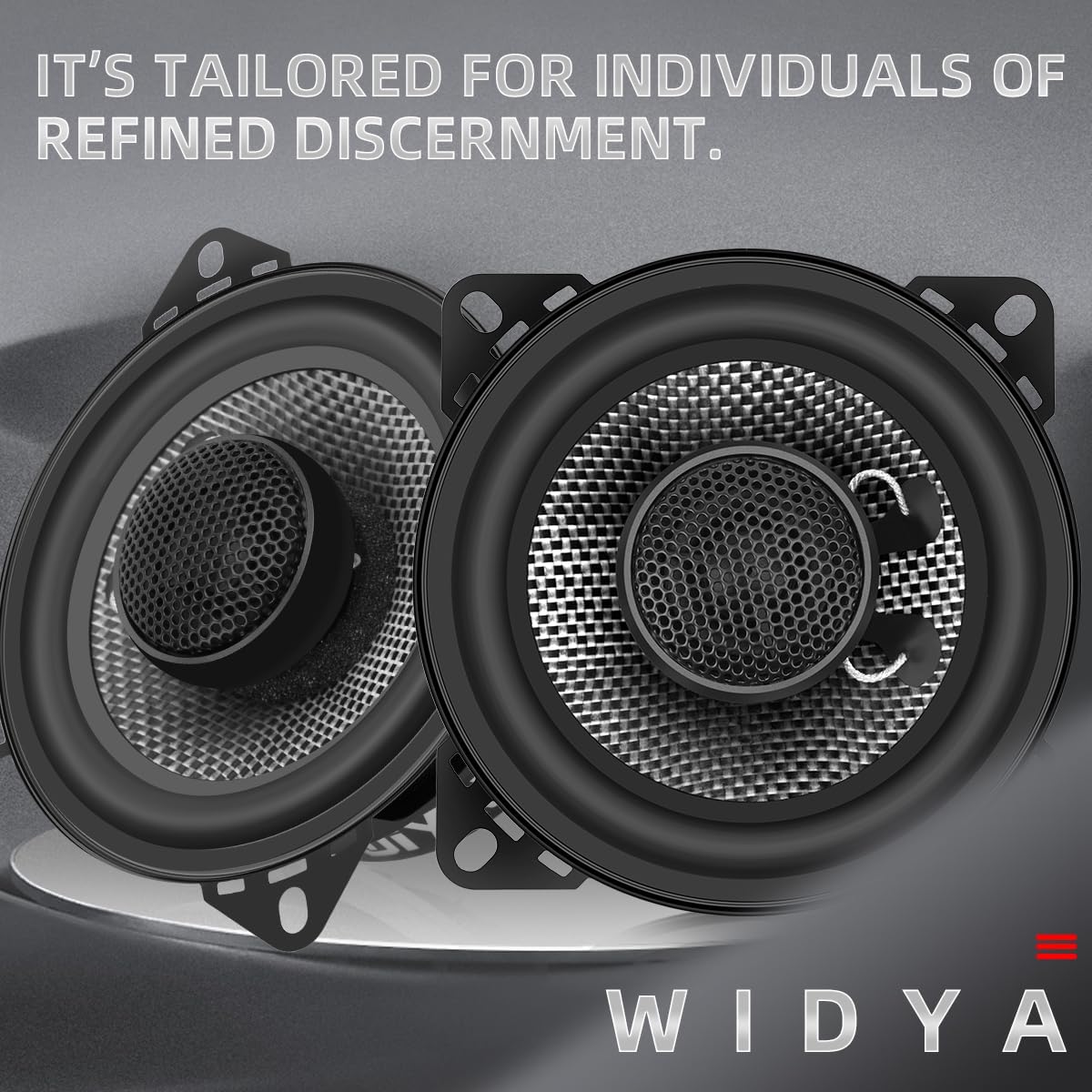 WDiYA 4 Inch 2-Way Coaxial Speaker - 300W Peak Carbon Fiber Cone 4