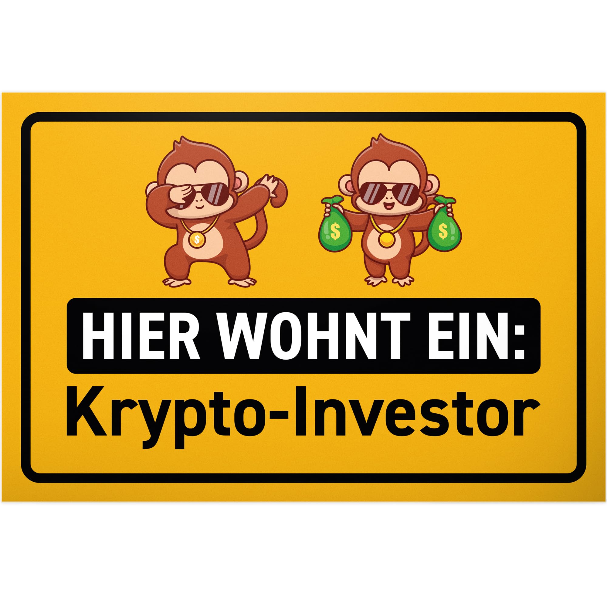 DankeDir! Hier wohnt ein Bitcoin Investor - 30 x 20 cm Plastic Sign with  Funny Saying - Gift