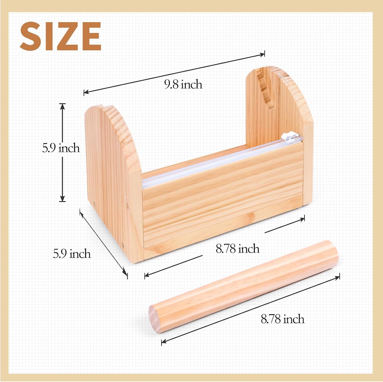 Kids Masking Tape Dispenser, Wooden Multi Roll Craft Tape Dispenser, Washi Tape Holder Organizer, Cutter for Gift Wrapping, Gift for Children Office Home School, Slide Cutter